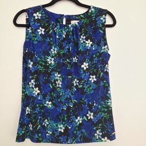 Calvin Klein Womens Dress Tank Blue Floral Size M